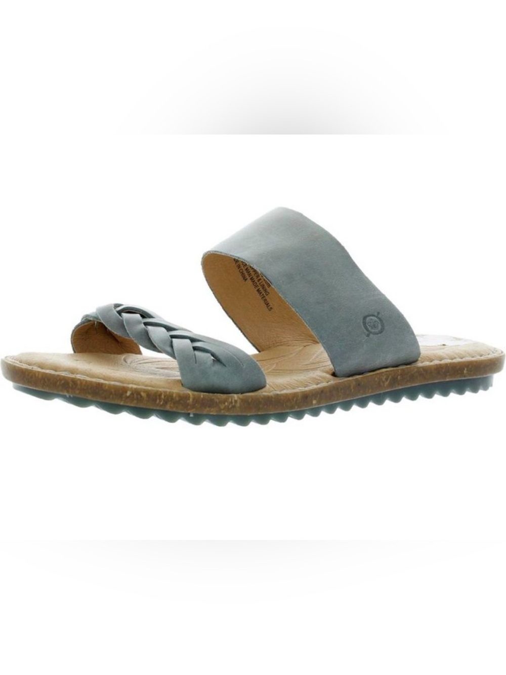 NWT Born Womens Morena Blue Leather Braided Casual Slide Sandals Shoes Size 10